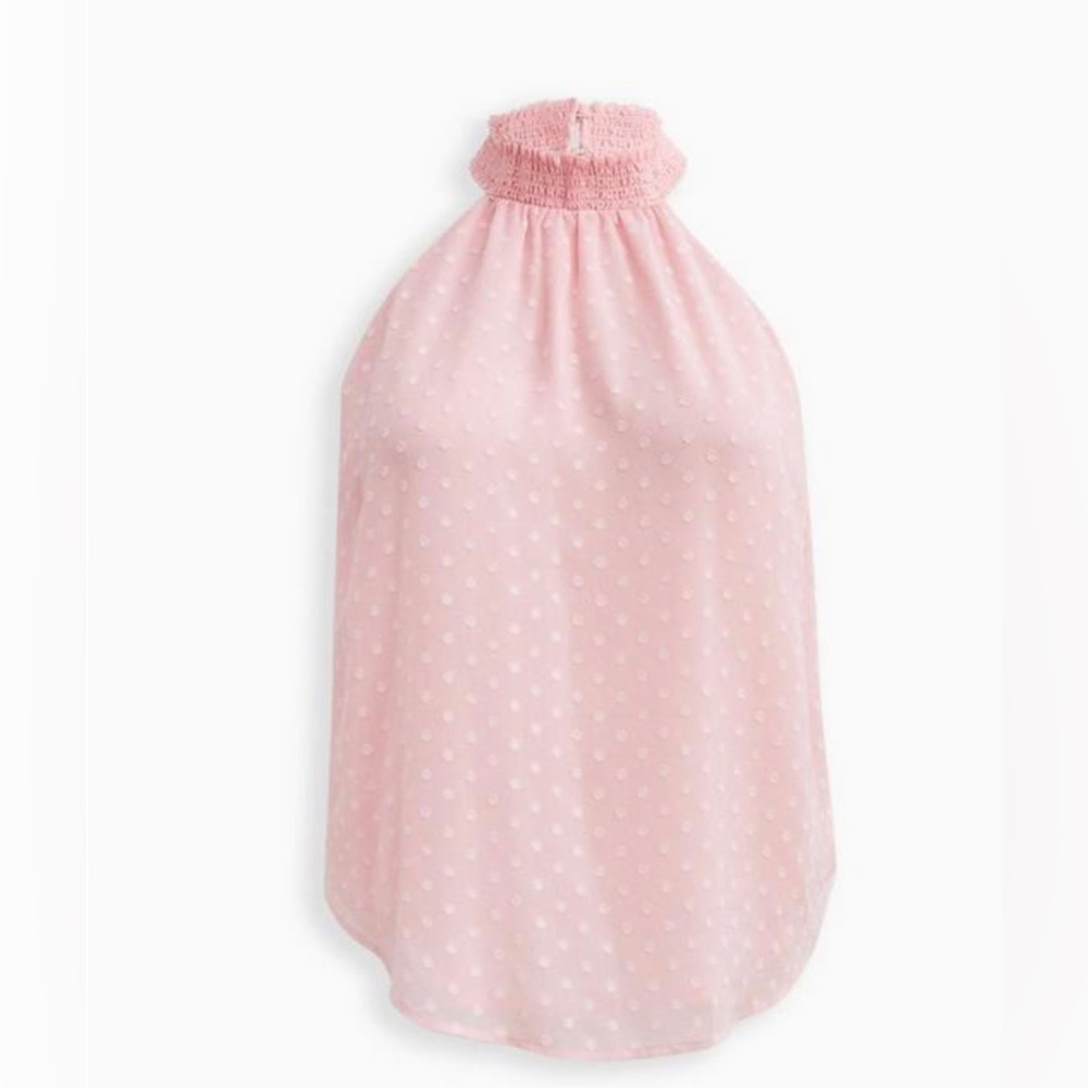 Torrid nwt size 2 Chiffon Clip Dot Smocked Halter Tank